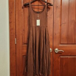 Quince Tencel Fit And Flare Dress, Small